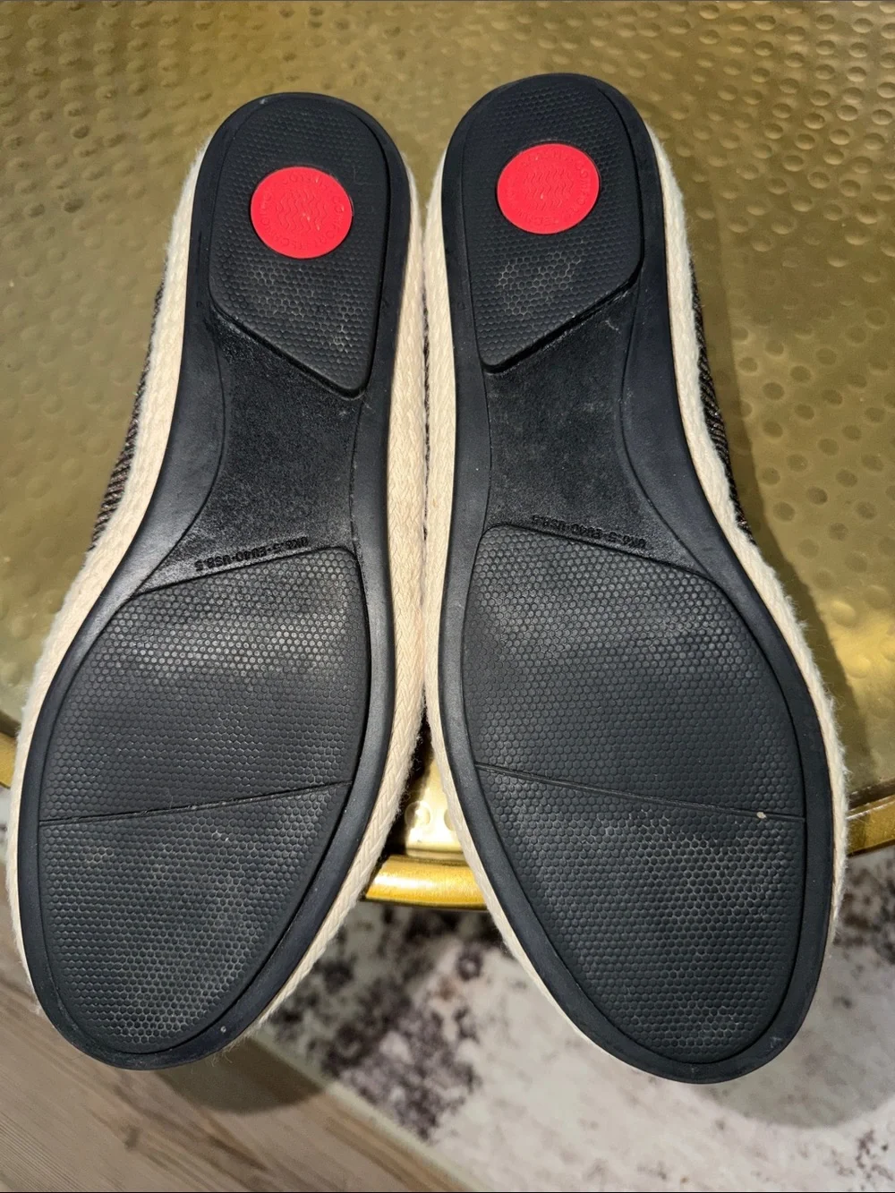 Fitflop Black Metallic Stripe Espadrille Flats